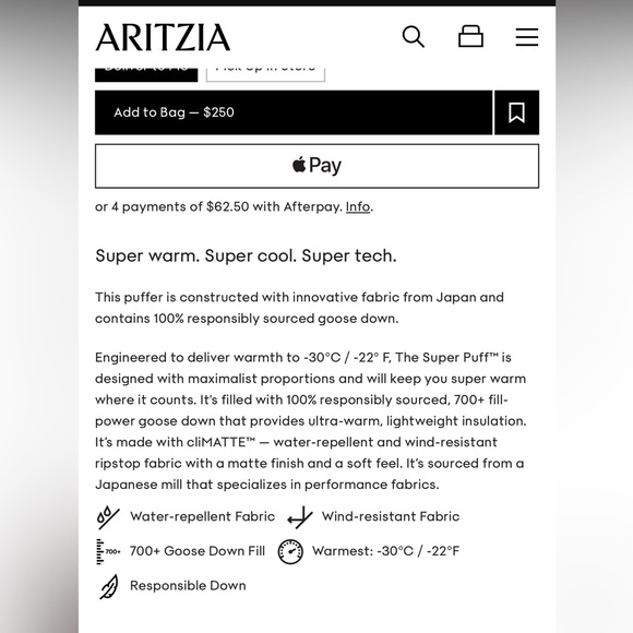 Aritzia TNA super puff - Picture 4 of 6